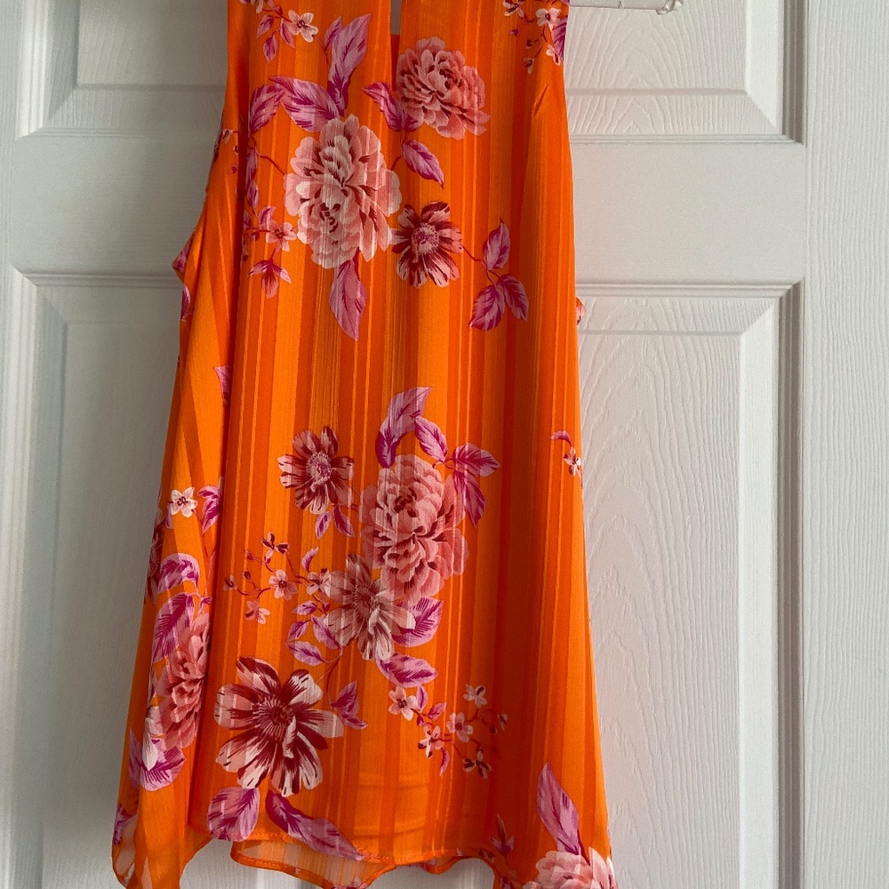 Vince Camuto, Blouse, Size Medium, Orange & Pink Floral